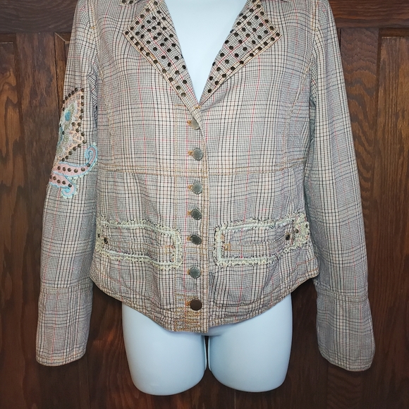 Biya 2.10.10.5 Johnny Was Stud Embroidered Jacket - Picture 3 of 12